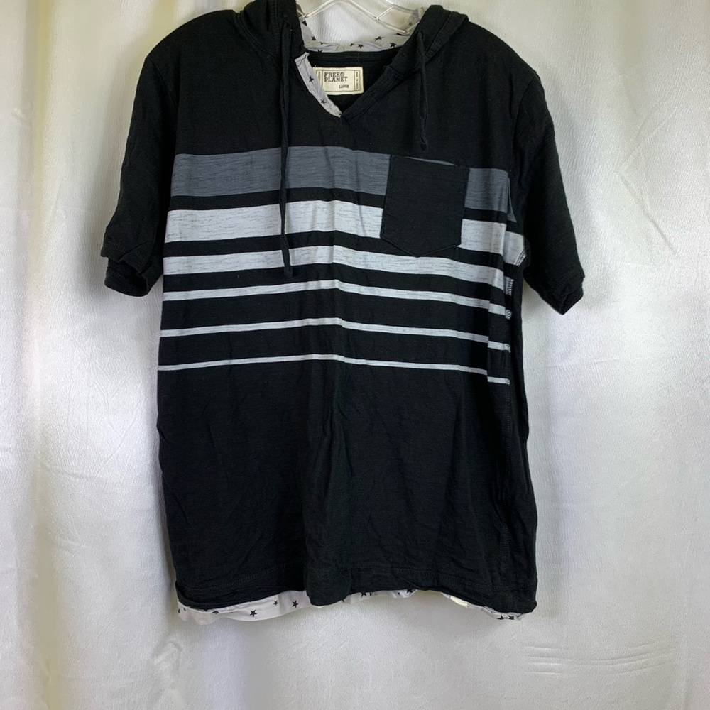 Men’s Free Planet Hooded Top Large black & gray